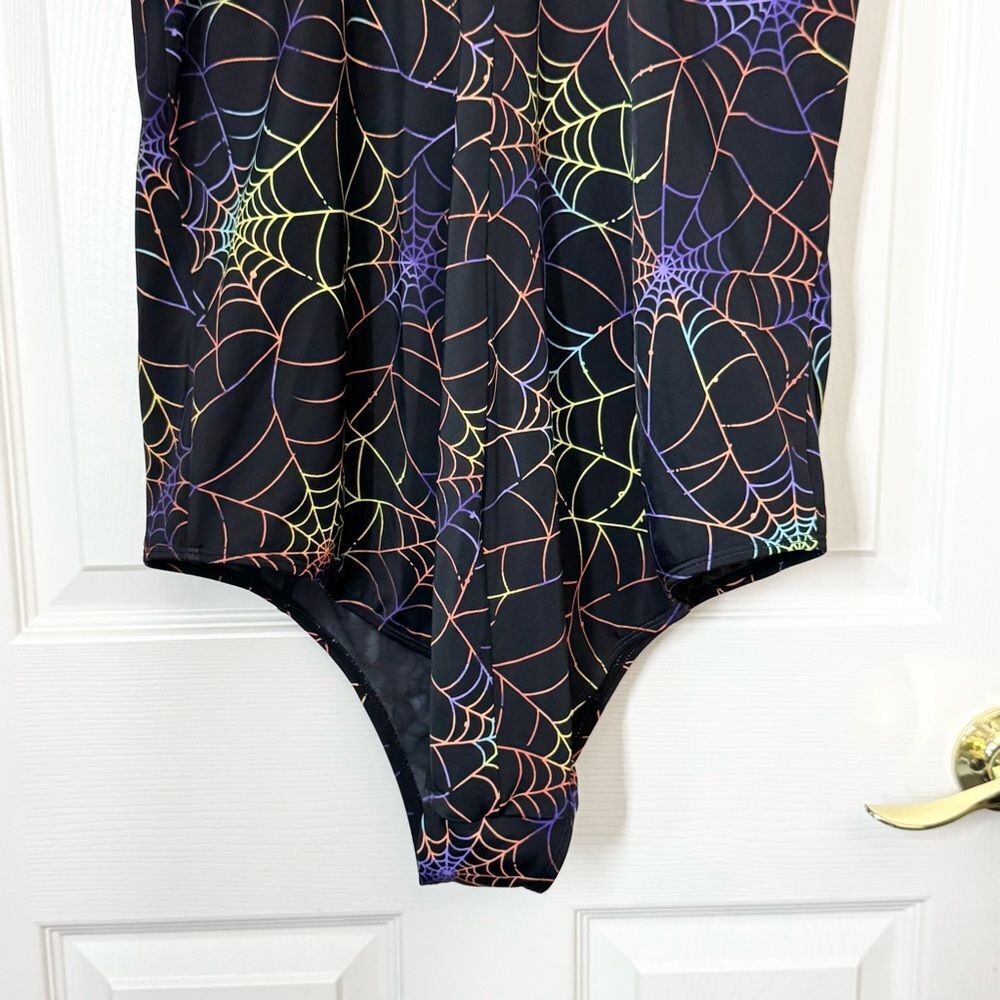Torrid Rainbow Web Print Mesh High Neck One Piece Swimsuit Size 3X - Picture 9 of 11